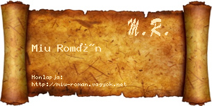 Miu Román névjegykártya